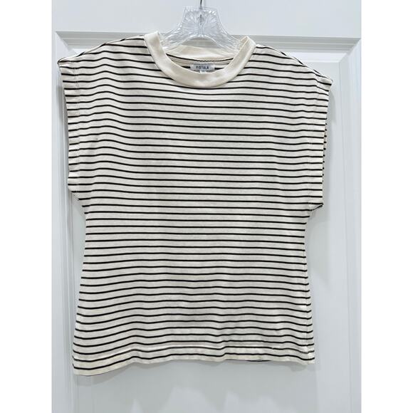 Pistola Denim Marina Sleveless Tee In Chestnut Stripe 100% Cotton Size XS - Picture 3 of 5